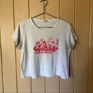 ReDone Classic Tee Marchin Graphic Oatmeal Size M